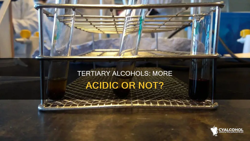 is a tertiary alcohol more acidic than primary alcohol