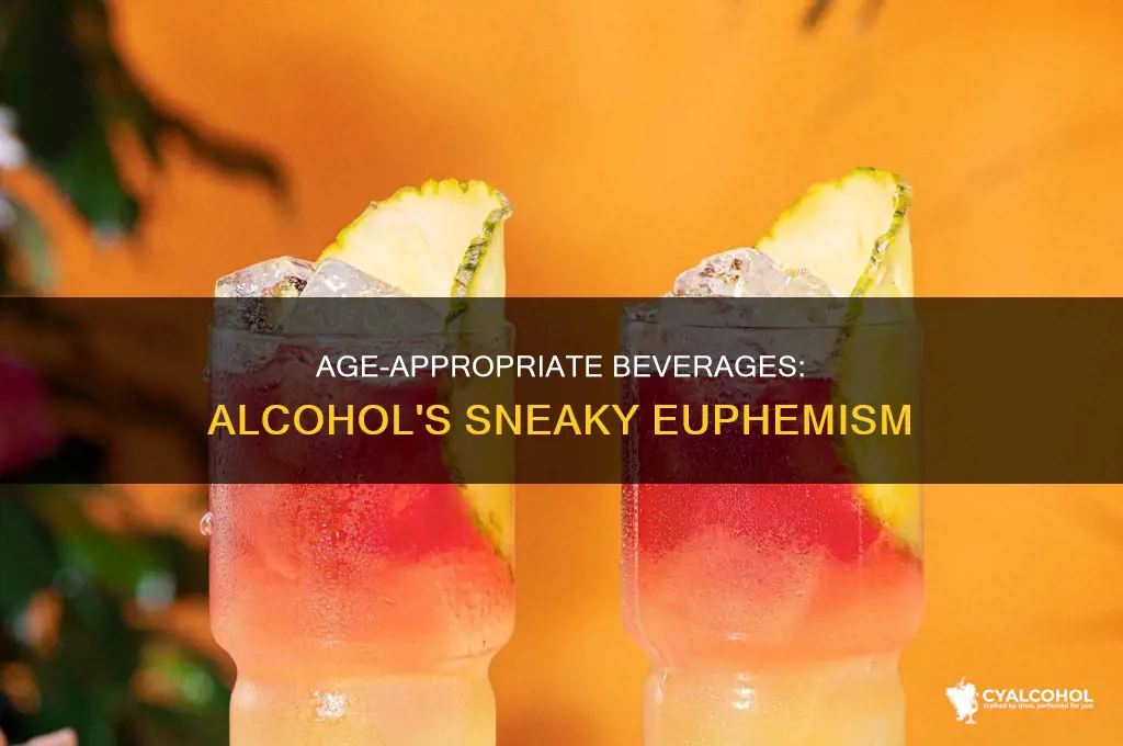 is age appropriate beverages a word for alcohol