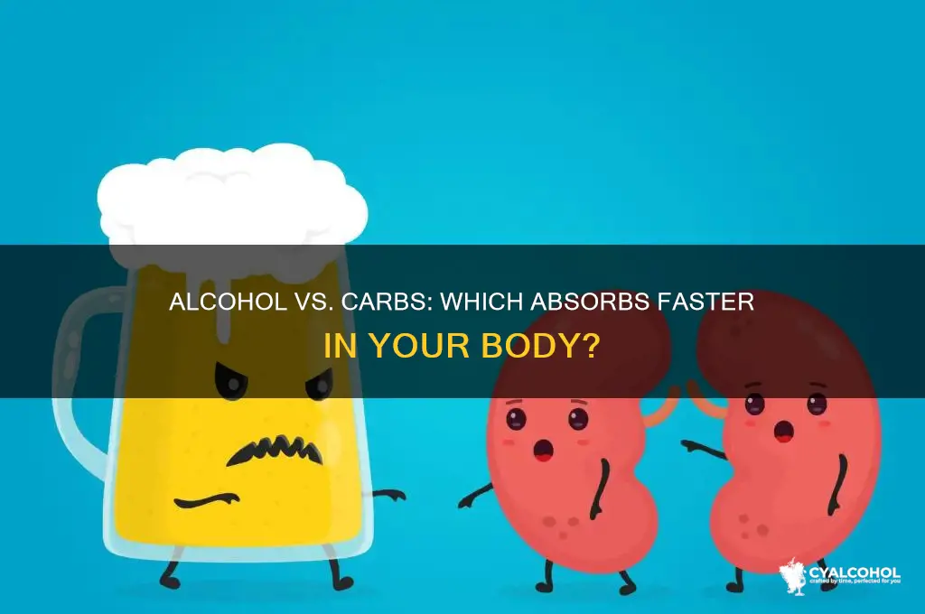 is alcohol absorbed faster than carbs