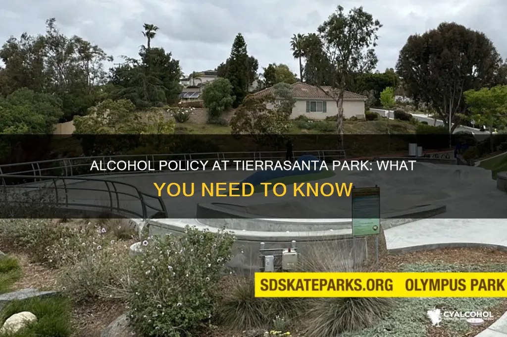 is alcohol allowed at tierrasanta park