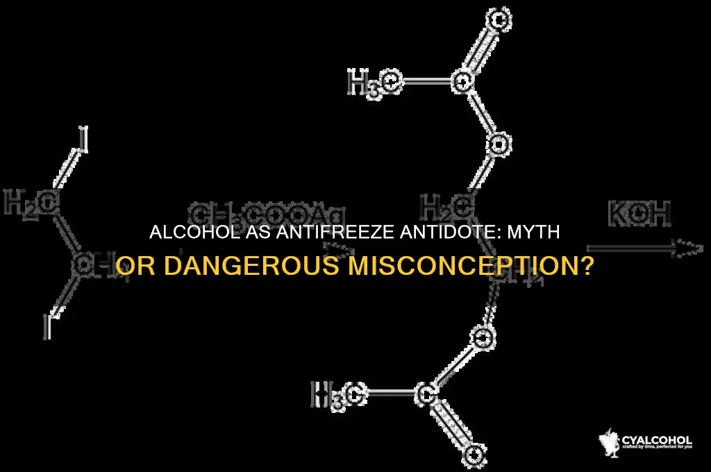 is alcohol an antidote for antifreeze