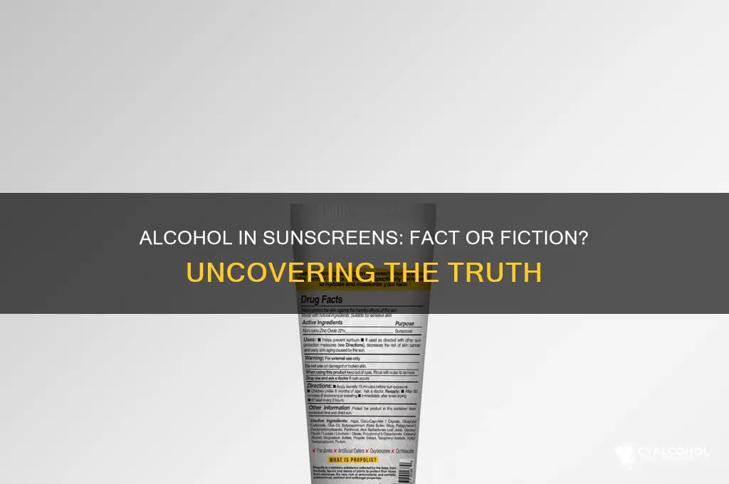 is alcohol an ingredient in sunscreens