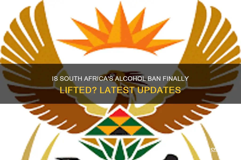 is alcohol ban lifted in sa