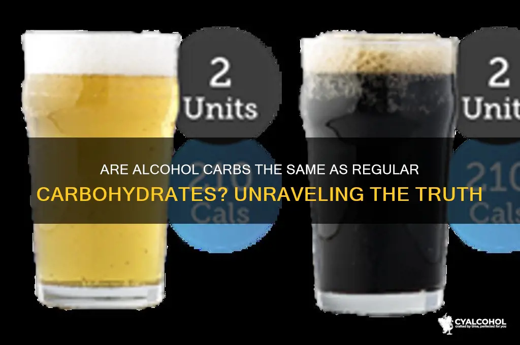 is alcohol carbs same as carbohydrates