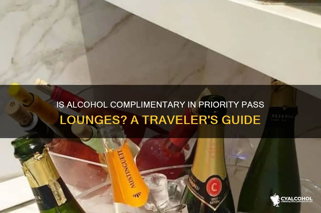 is alcohol complimentary priority pass lounge