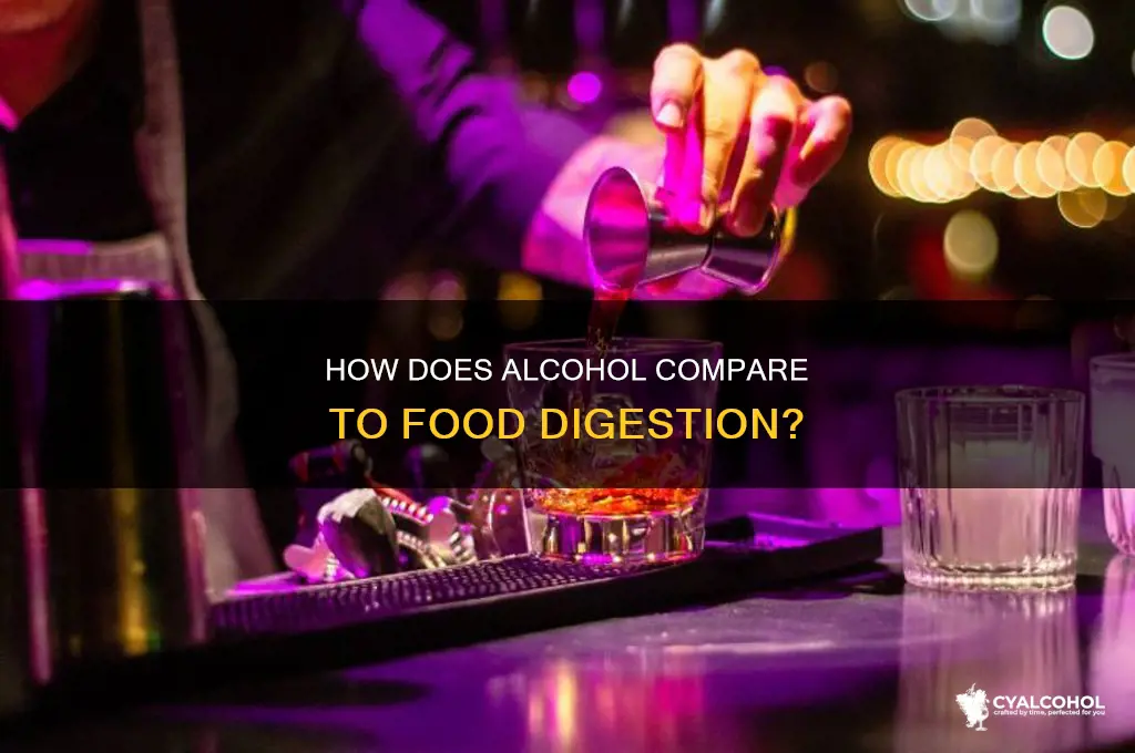 is alcohol digested the same way as food