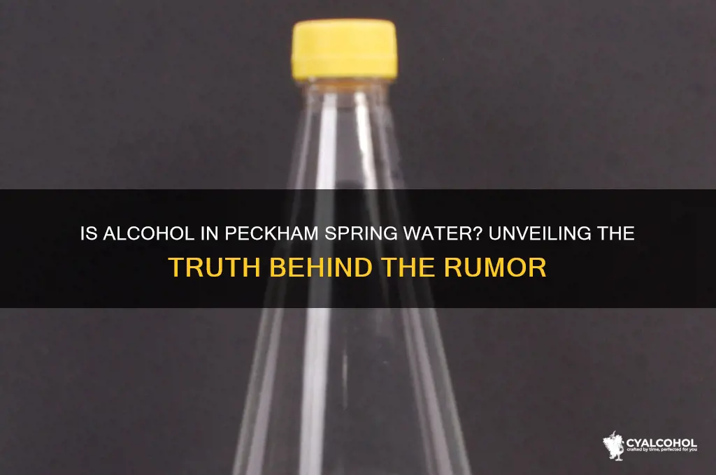 is alcohol in peckham spring water