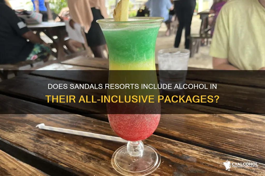 is alcohol included at sandals resorts