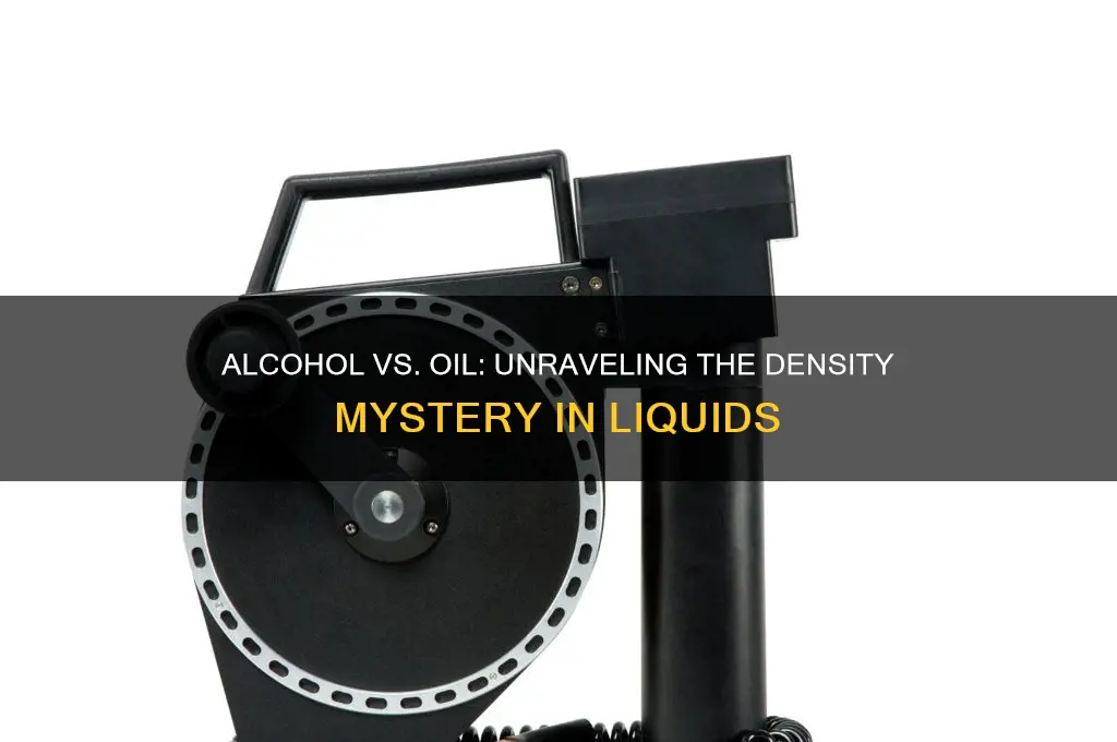 is alcohol less dense than oil
