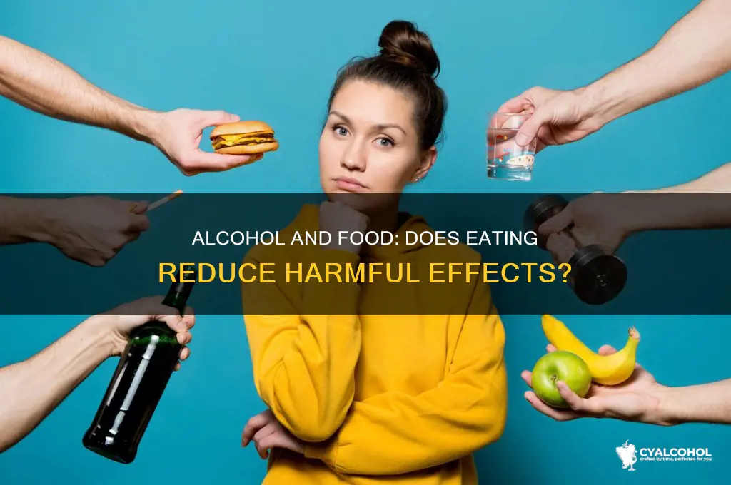 is alcohol less harmful with food