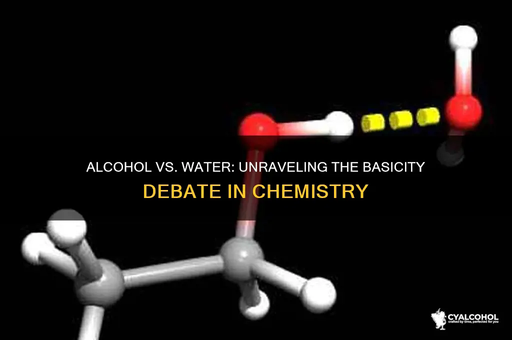 is alcohol or water more basic