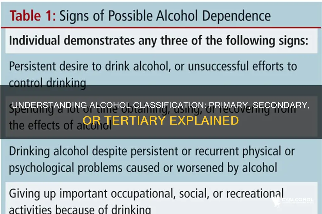 is alcohol primary secondary or tertiary