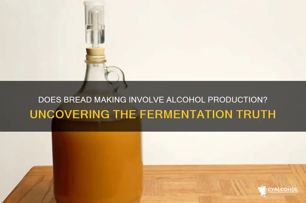 is alcohol produced when making bread