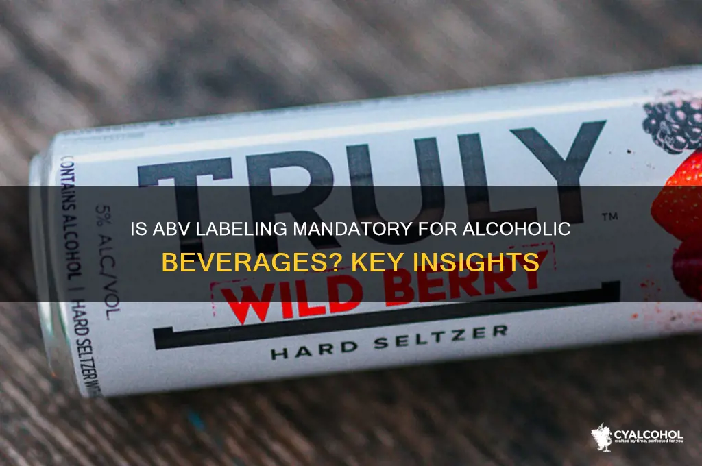 is alcohol required to label abv