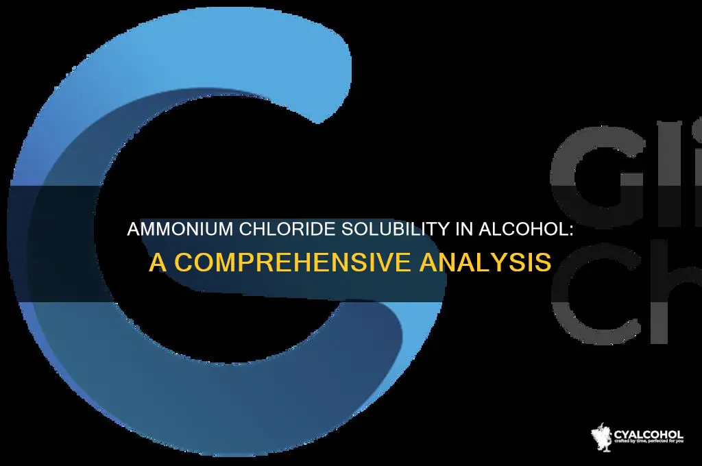 is ammonium chloride soluble in alcohol