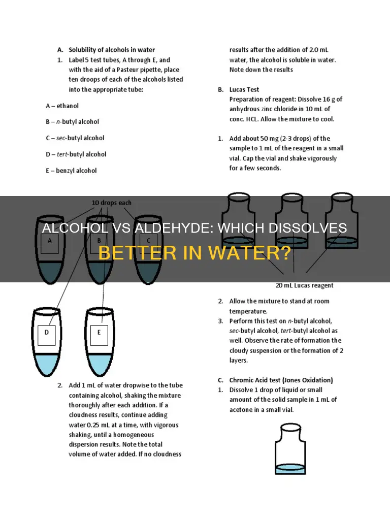 is an alcohol or aldehyde more soluble in water