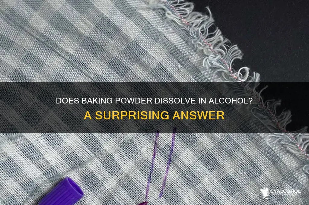is baking powder soluble in alcohol
