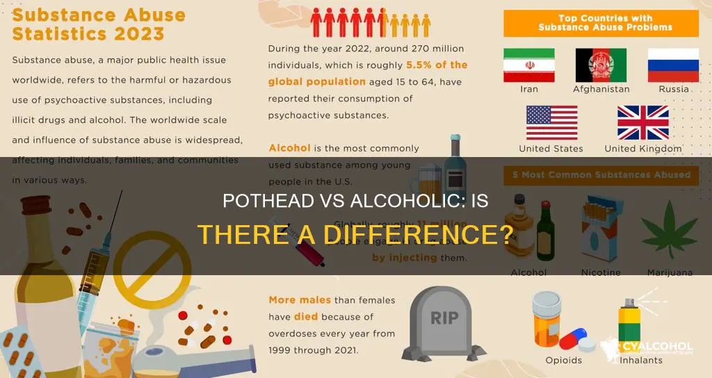 is being a pothead the same as being an alcoholic