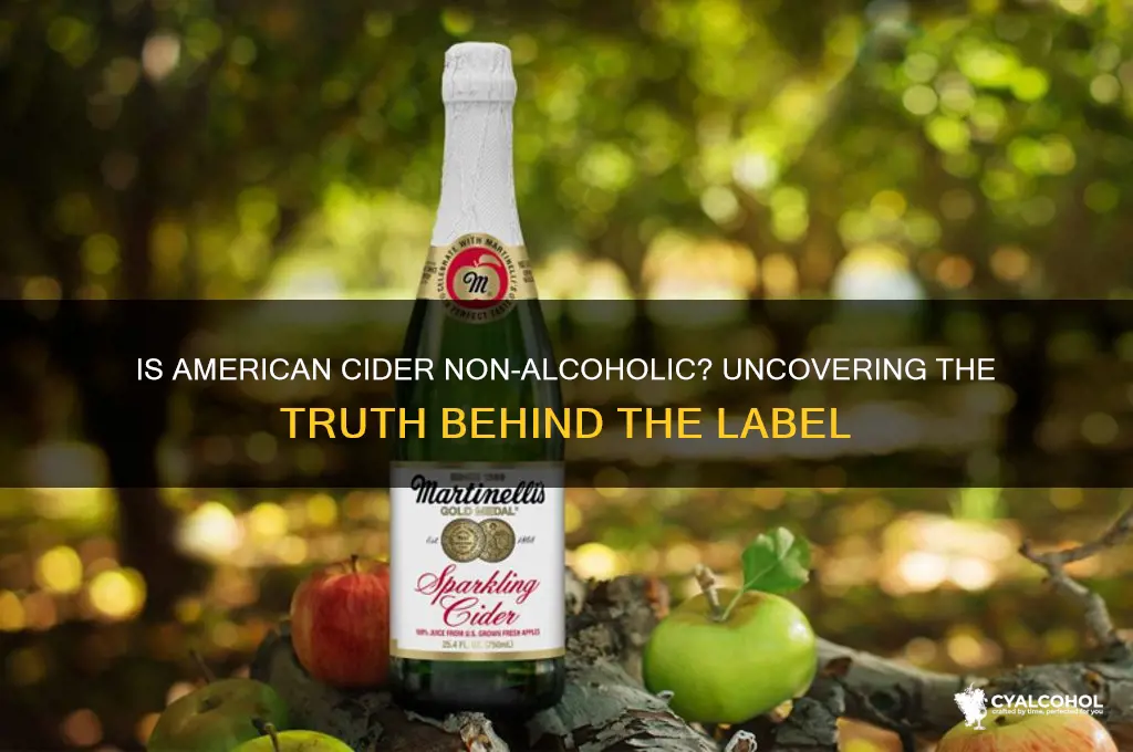 is cider in america non alcoholic