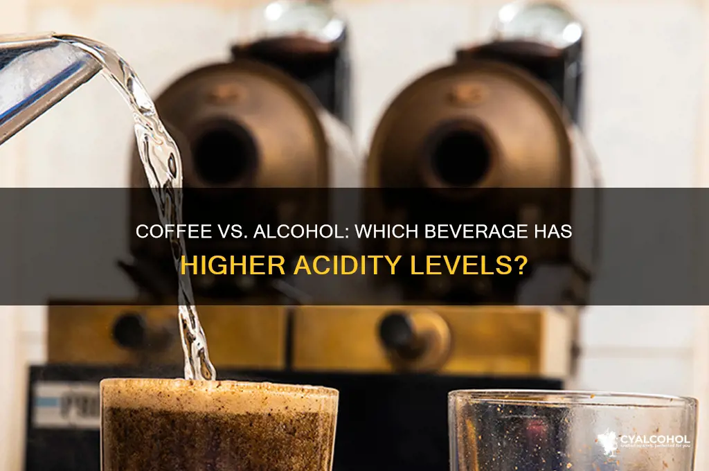 is coffee more acidic than alcohol