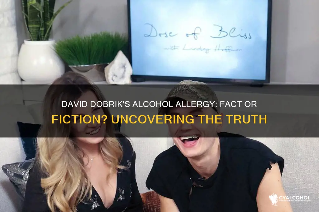 is david dobrik allergic to alcohol