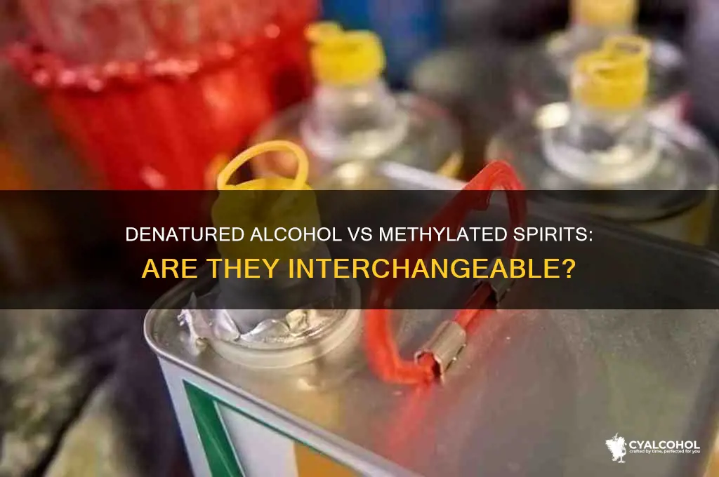 is denatured alcohol and methylated spirit the same