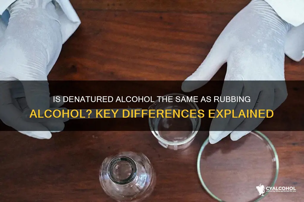 is denatured alcohol the same an