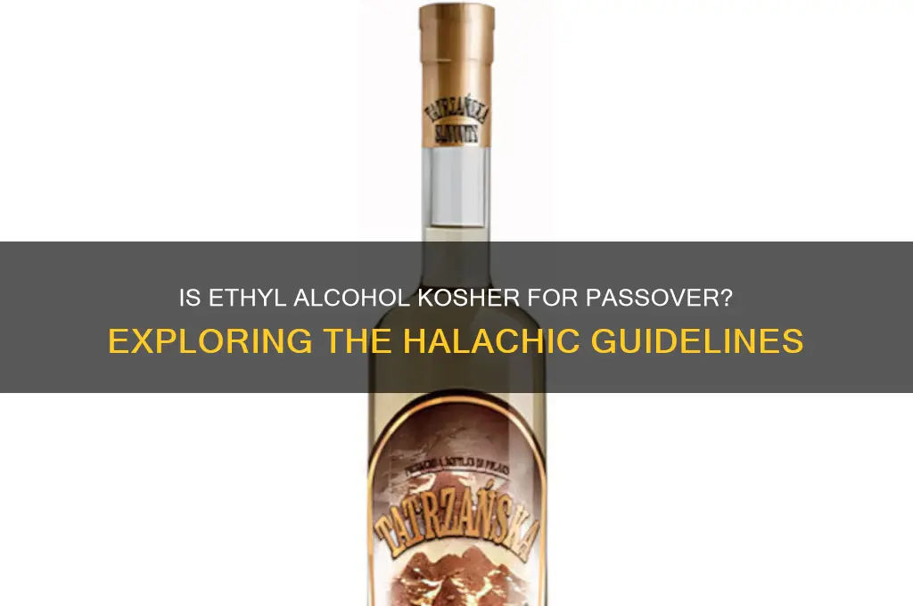 is ethyl alcohol kosher for passover