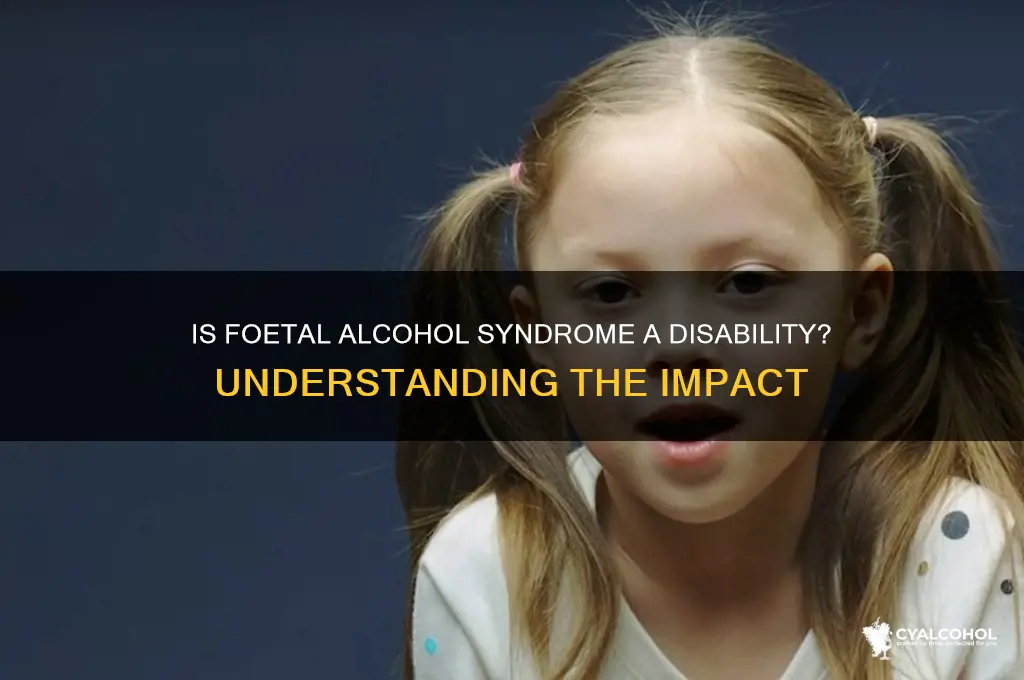 is foetal alcohol syndrome a disability