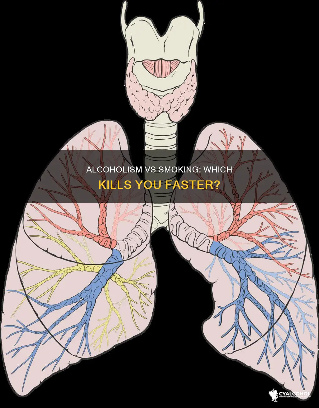 is it easier to die from alcoholism or smoking