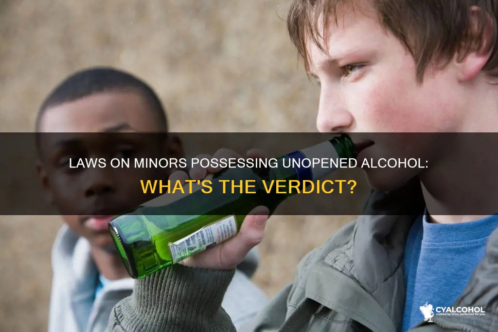 is it legal for a minor to possess unopened alcohol