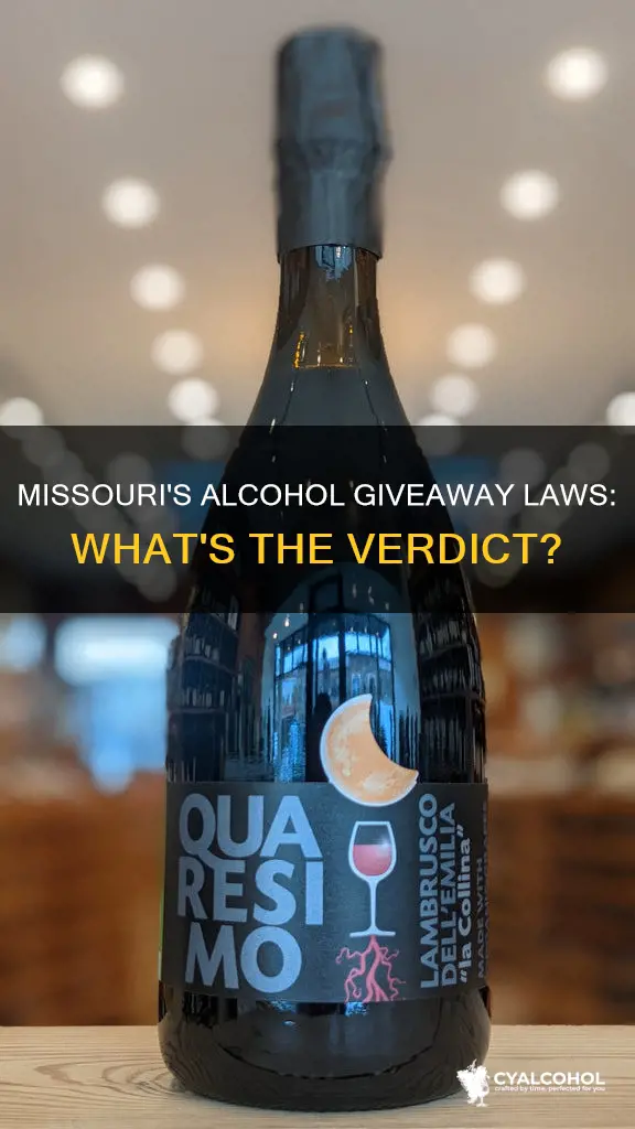 is it legal to give away alcohol in missouri