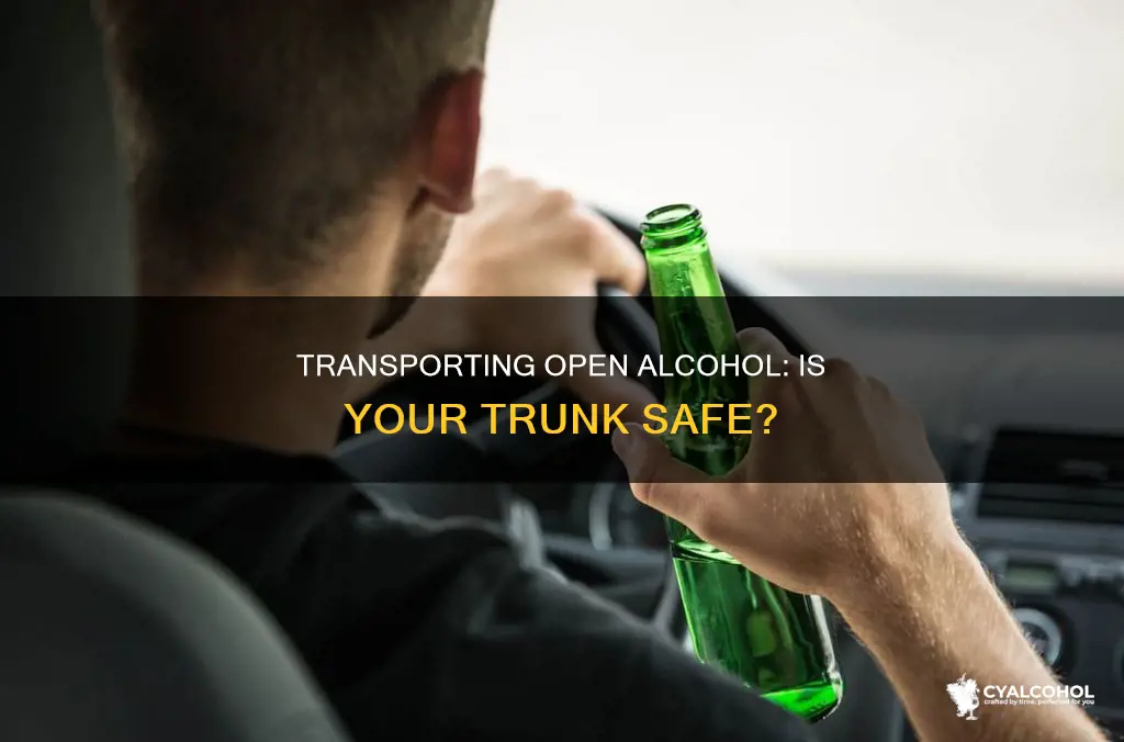 is it legal to transport open alcohol in the trunk