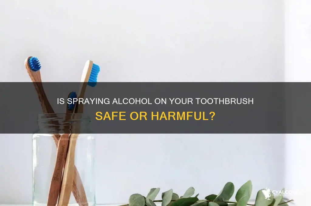 is it safe to spray alcohol on toothbrush