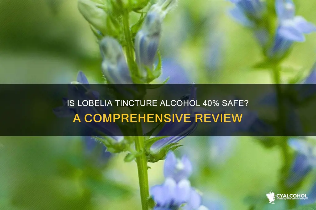 is lobelia tincture alcohol 40 safe