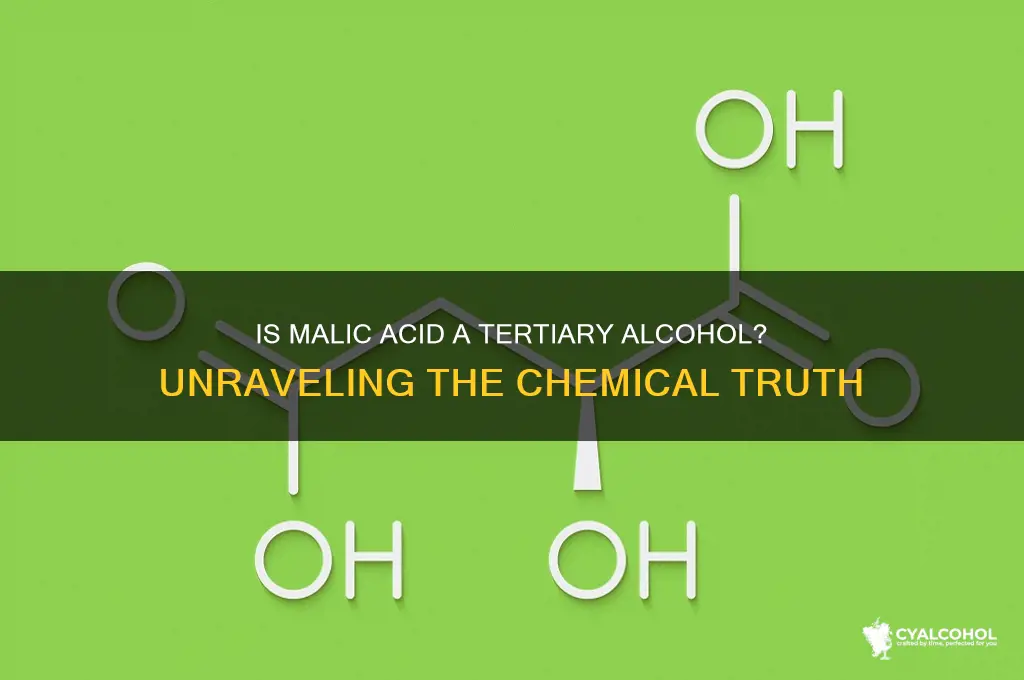 is malic acid a tertiary alcohol