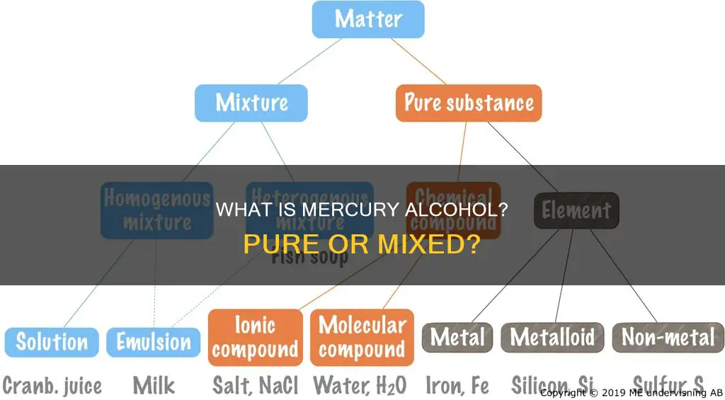 is mercury alcohol a pure substance or a mixture