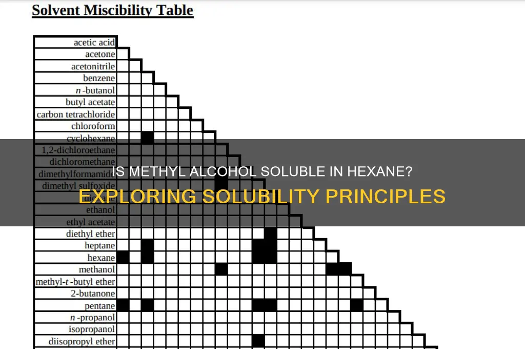 is methyl alcohol soluble in hexane