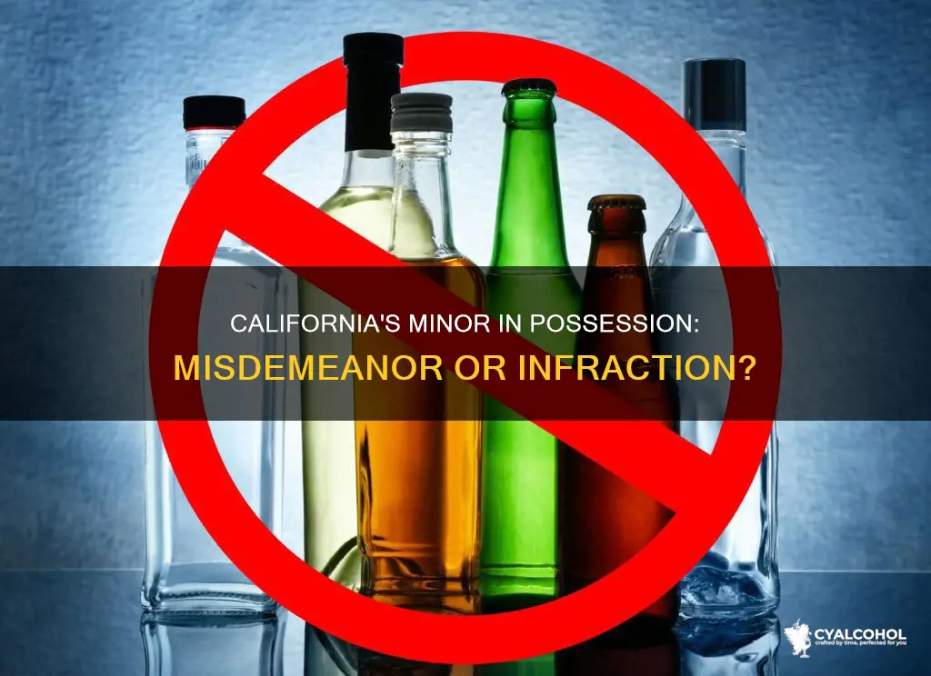 is minor in possession of alcohol a misdemeanor in california