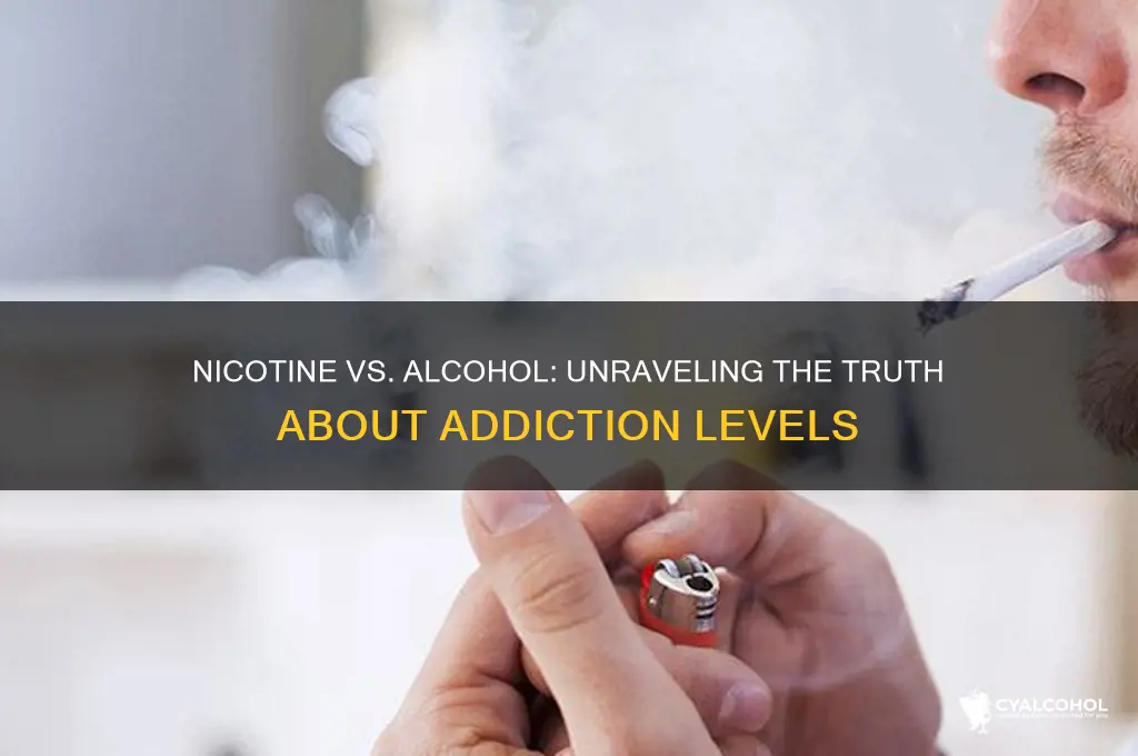 is nicotine as addictive as alcohol
