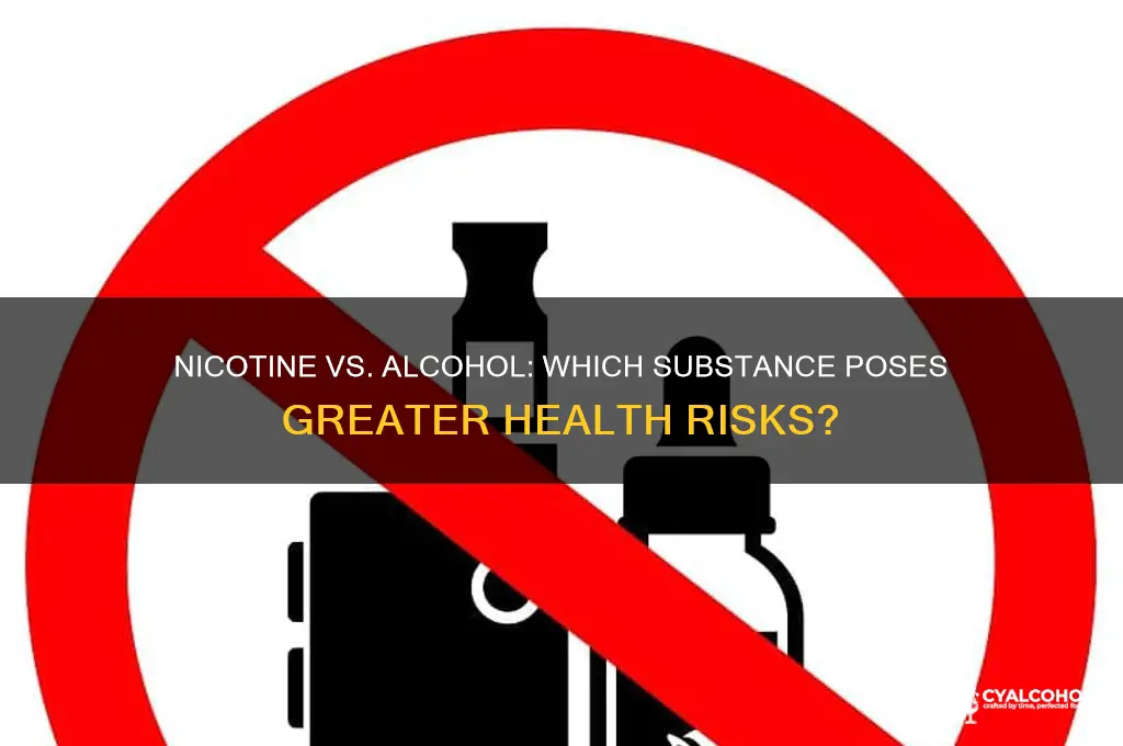 is nicotine more harmful than alcohol