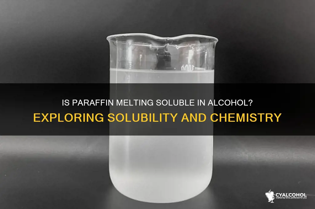 is paraffin melting soluble in alcohol