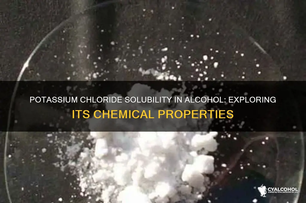 is potassium chloride soluble in alcohol