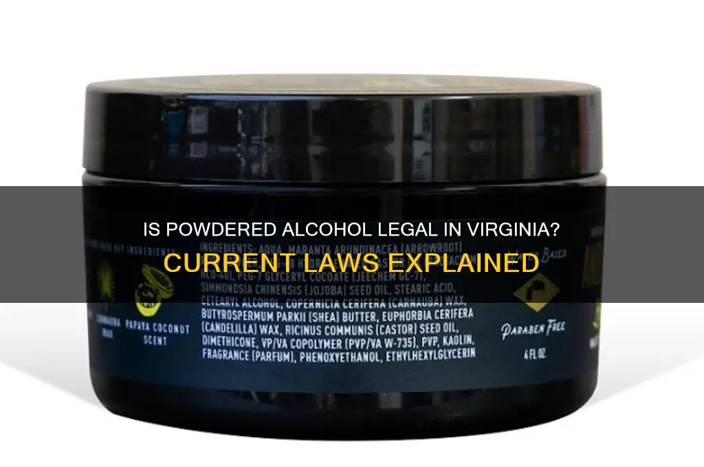 is powdered alcohol legal in va