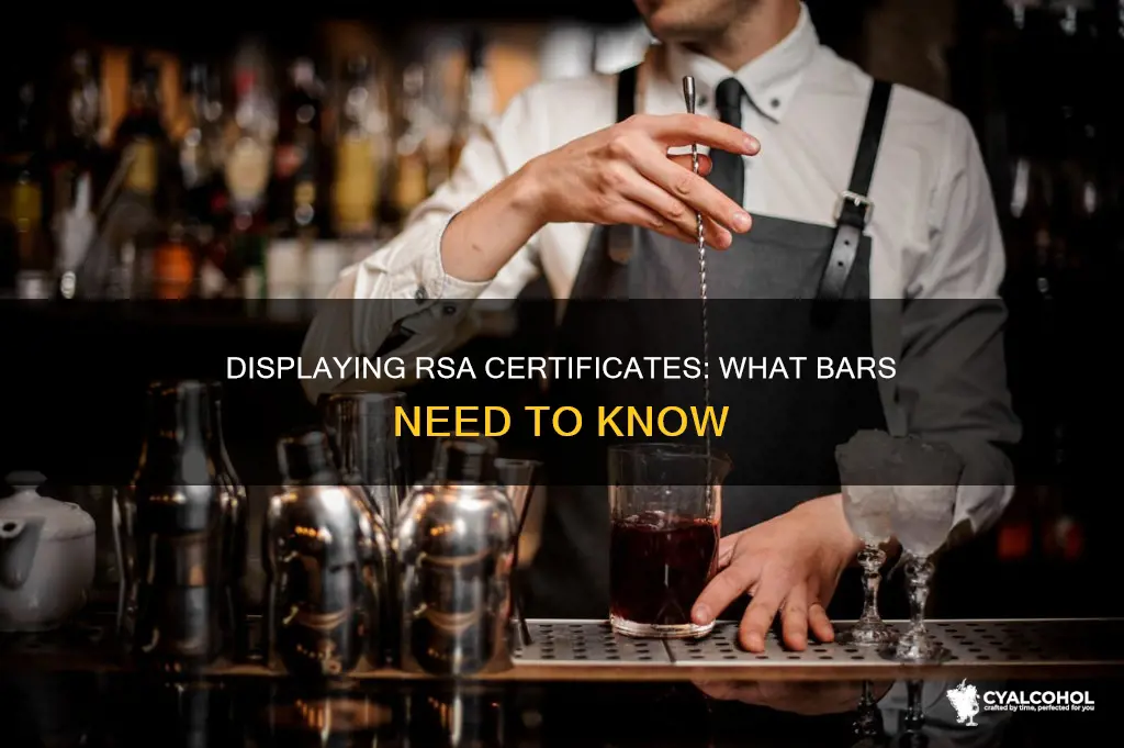 is responsible service of alcohol certificate displayed behind the bar
