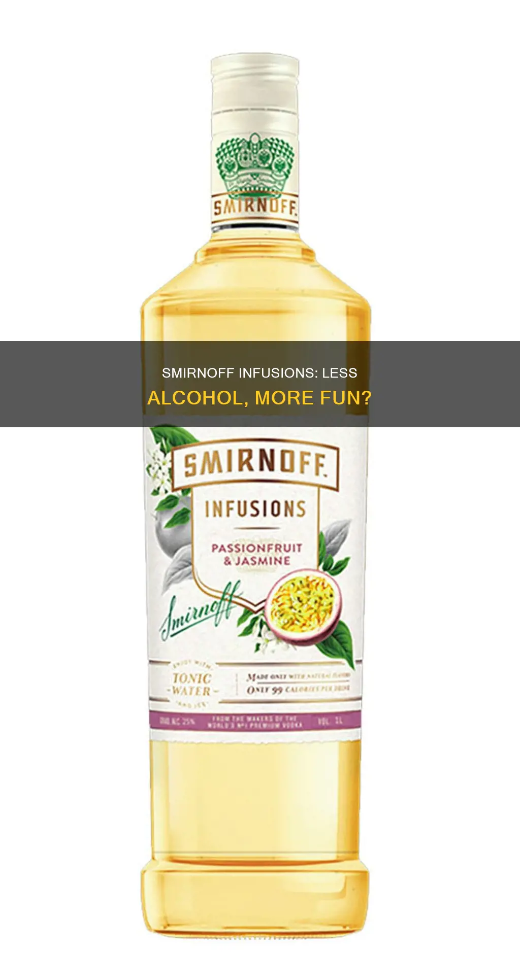 is smirnoff infusions less alcohol by volume than other vodkas