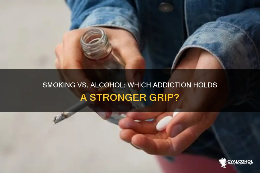 is smoking more addictive than alcohol