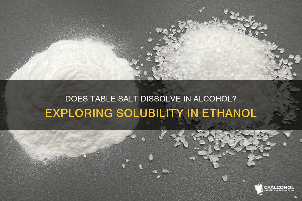 is table salt soluble in alcohol