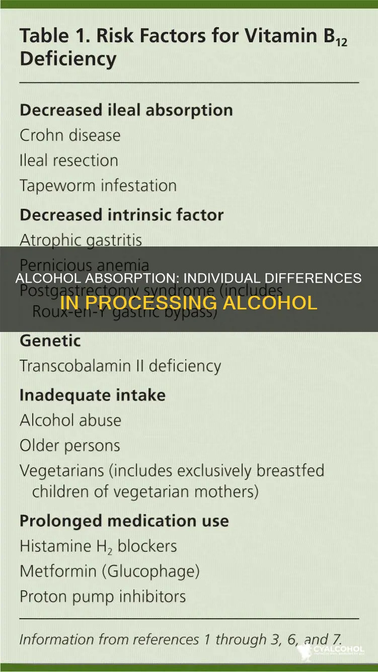 is the rate of alcohol absorption the same for everyone