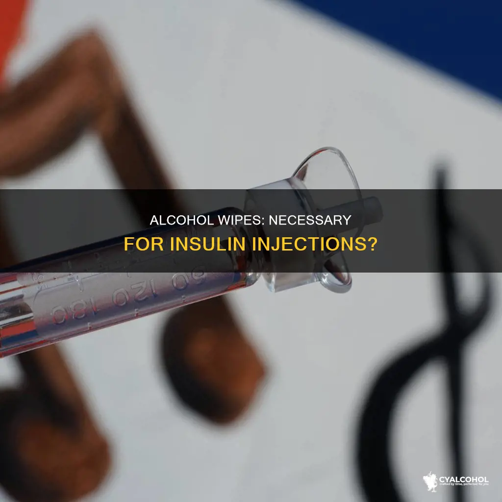 is the traditional alcohol wipe necessary before an insulin injection